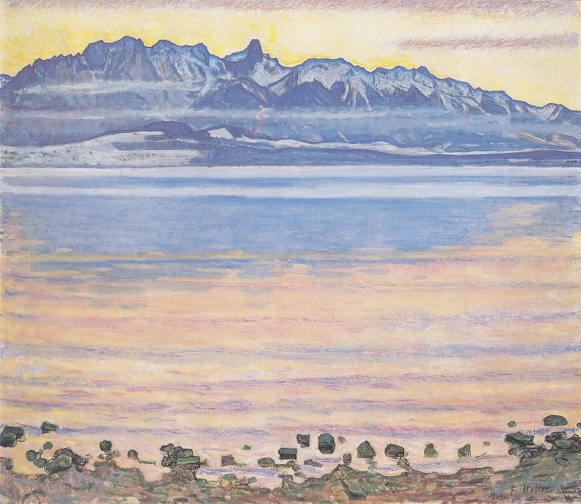 Lago di Thun con la catena dello Stockhorn, 1904